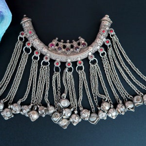 AFGHAN KUCHI PENDANT - Vintage Crescent-Shaped Pendant - Handcrafted Tribal Jewelry from Central Asia