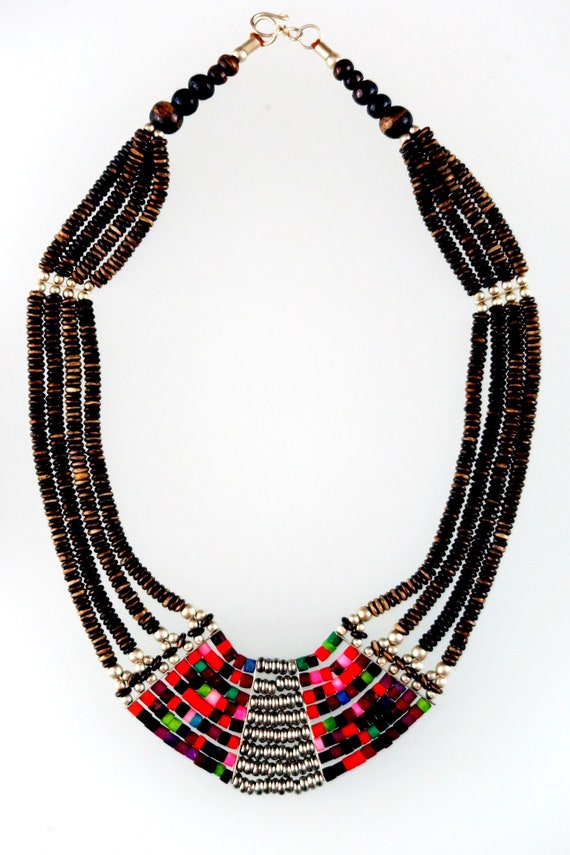 COLORFULLY BEADED NECKLACE - Multi Strand Handcraf