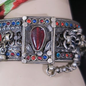 Kunstvoller Afghanischer Armreif - Kuchi Tribalschmuck aus Zentral Asien - 18 cm Handgelenksumfang