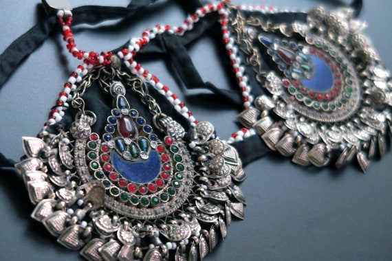 VINTAGE AFGHAN HEADPIECE - Large Kuchi Headpiece -