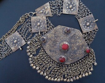 VINTAGE KASHMIRI NECKLACE - Very Old Dal-Lake Necklace - Handcrafted Tribal Jewelry from Kashmir in Central Asia