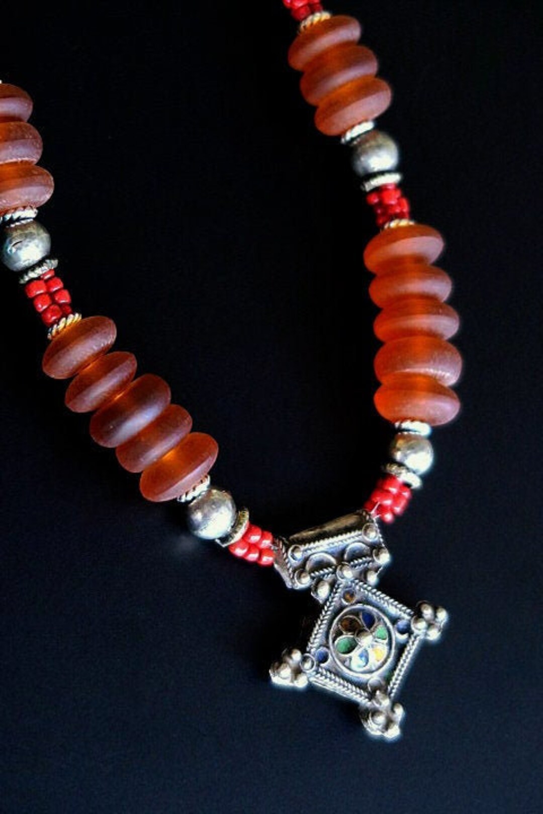 Collier Siwa Berbère Ethnique - Inspiration égyptienne Et Bédouine, Fait Main, Neuf Sans Emballage