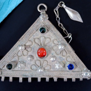 OLD AFGHAN HEYKEL - Vintage Hollow Amulet-Case Pendant - Traditional Handcrafted Kuchi Tribal Jewelry from Central Asia