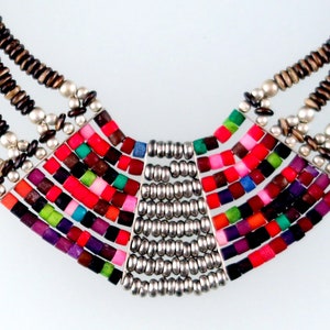 Multi-Strand Ethnic Necklace with Colorful Beads
