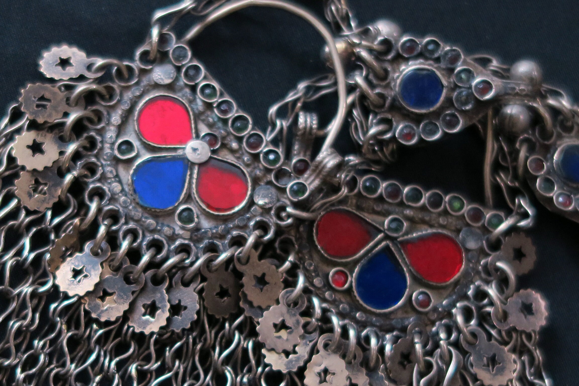 Afghani earrings with hair chain best sale