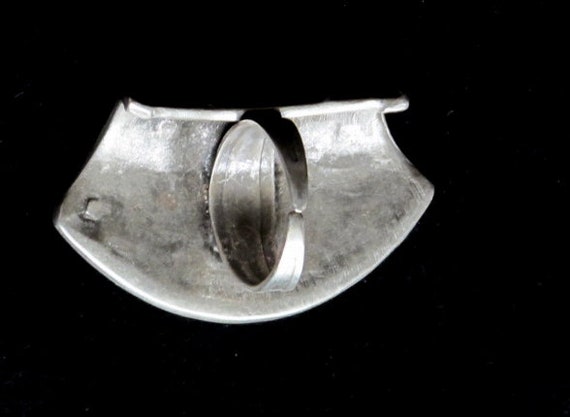 LARGE FACE RING - Silver-Plated Ring with Sylized… - image 6