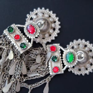 Includes 2 VINTAGE KUCHI PENDANTS - Pair of Large Afghan Tassel-Pendants - Old Tribal Jewelry from Waziristan in Central Asia