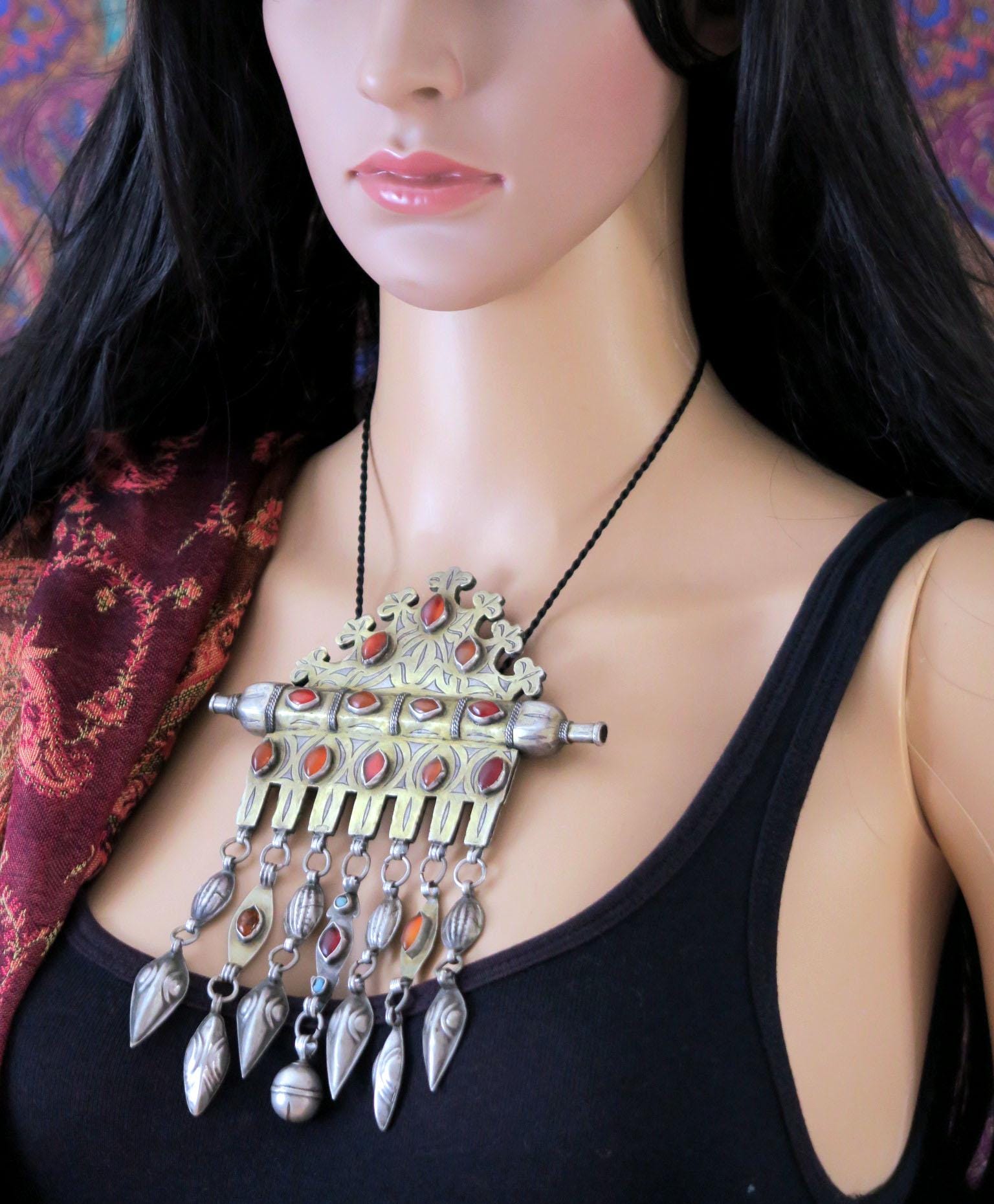 Collectible Lot of Antique Silver Turkmen Jewelry - Handmade