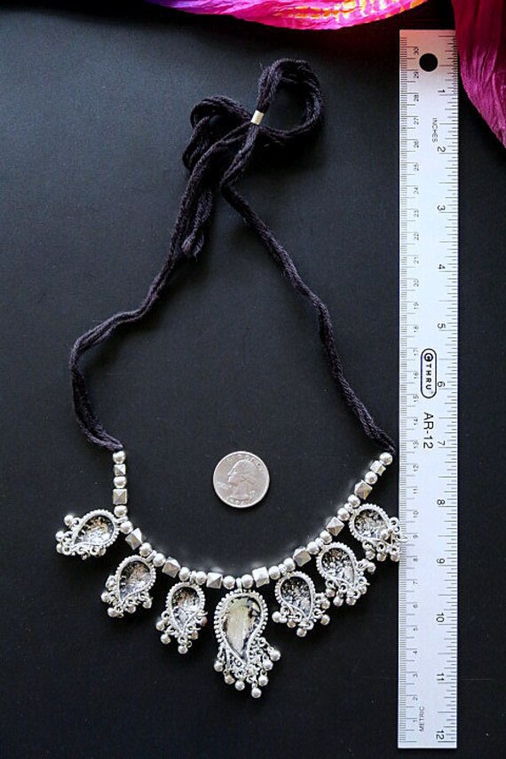 Silver Indian Tribal Boteh Necklace Silver Indian Tribal Boteh Necklace