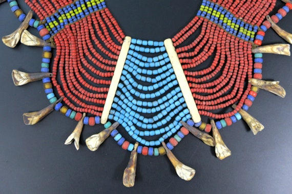 OLD NAGA NECKLACE Multi Strand With Ox Teeth Collectible Handcrafted Tribal Jewelry From Nagaland Etsy Canada