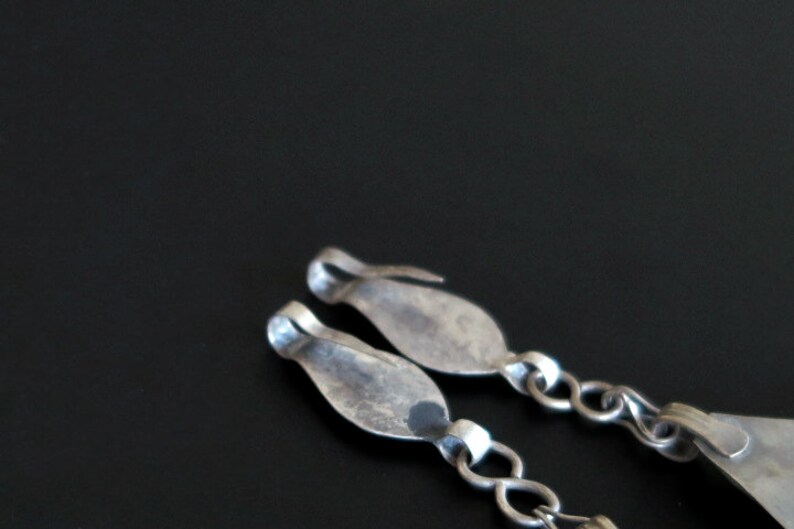Old Tribal Jewelry PAIR TURKMEN PENDANTS Large Turkmen Pair of Tenechir Hair Jewelry