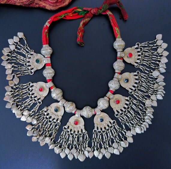 VINTAGE AFGHAN JEWELRY - Large Kuchi Necklace wit… - image 3