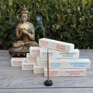 Stupa Incense Nepal Handmade Dhoop Natural Herbs Spices Resins 15 Sticks Per Box