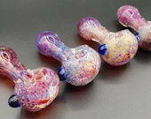 Cosmo Glass Pipe Galaxy Purple Pink Fumed Pocket Smoking Pipe Mini Spoon Pipe 2.7 quot Thick Pyrex Glass Himalayan Leopard
