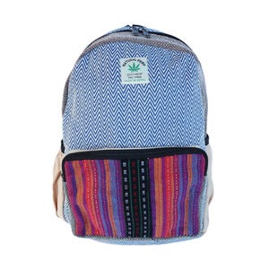 Himalayan Hemp Bag Casual Fashion Daypack College Travel Commuter Weekender Adult Mini Backpack Eco-Friendly 14&quot; H x 10&quot; W Capacity 12L