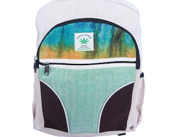 Himalaya Hanf Tasche Multi Pocket Casual Rucksack College Travel Rucksack für Erwachsene 15 "H x 12" B Kapazität 18-20L