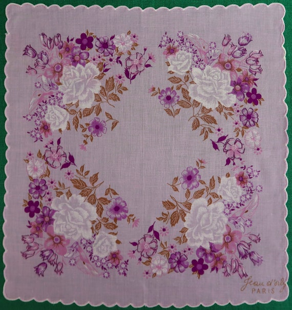 Vintage Jean D' Orly Handkerchief Group of 2/ Flo… - image 2