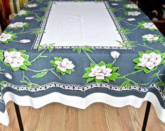 52 X 70 Blue Pink and Magenta Rectangle Satin Table Cover Accent for Dining Room and Kitchen Spring Season Flourishing Branches Tranquil Idyllic Delicate Nature Ambesonne Magnolia Tablecloth
