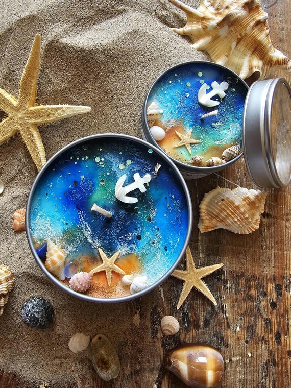 SELF-CONFIDENCE - manifestation candle. Aromatherapy crystal candle with Natural Pearl anchor pendant & fruity, woody scent | Spiritual Gift