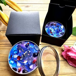 Trust the Universe: Rose Quartz, Amethyst Crystal Candle, Floral Citrus Scented Soy Wax | Spiritual Gift image 15