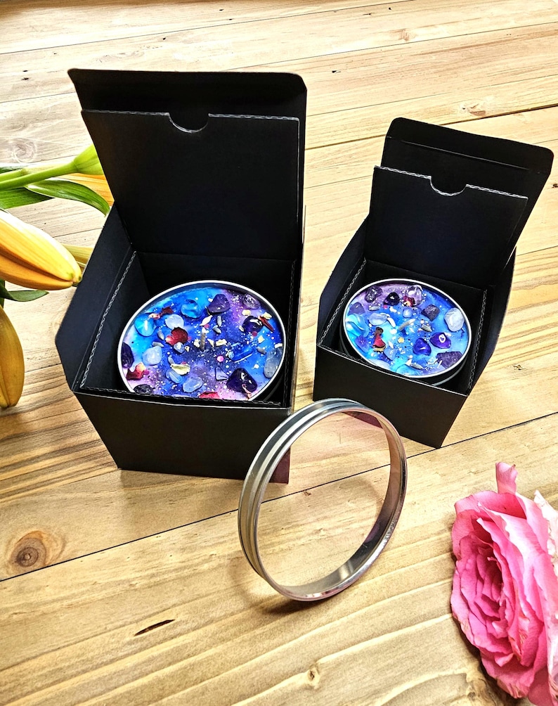 Trust the Universe: Rose Quartz, Amethyst Crystal Candle, Floral Citrus Scented Soy Wax | Spiritual Gift image 11