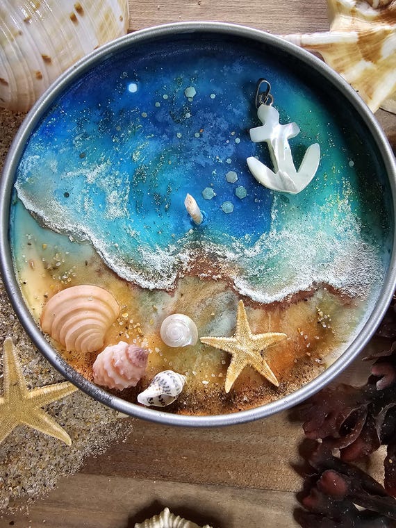 Self-Confidence Crystal Candle: Pearl Anchor, Aromatherapy Soy Wax