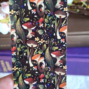Magical mushrooms Bookmark. Laminated for durability. Choose your tassel!