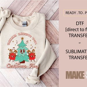 Rockin&#39; Around a Christmas Tree (DiSTRESSSED) Christmas Holiday | DTF TRANSFER | SUBLIMATION | Ready To Press |  Christmas Tshirt Transfer