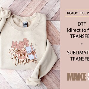 Merry Presents Holiday | DTF TRANSFER | SUBLIMATION | Ready To Press | Christmas Retro| Christmas T-shirt Transfer
