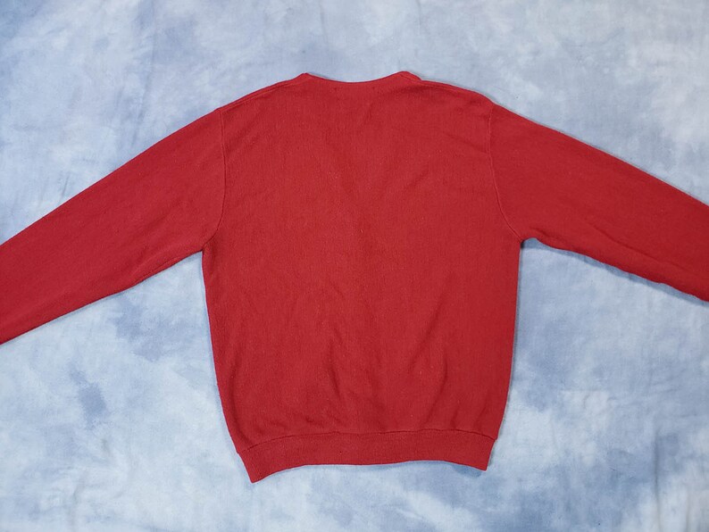 Vintage IZOD Lacoste Cardigan Sweater Red 70s 80s Preppy