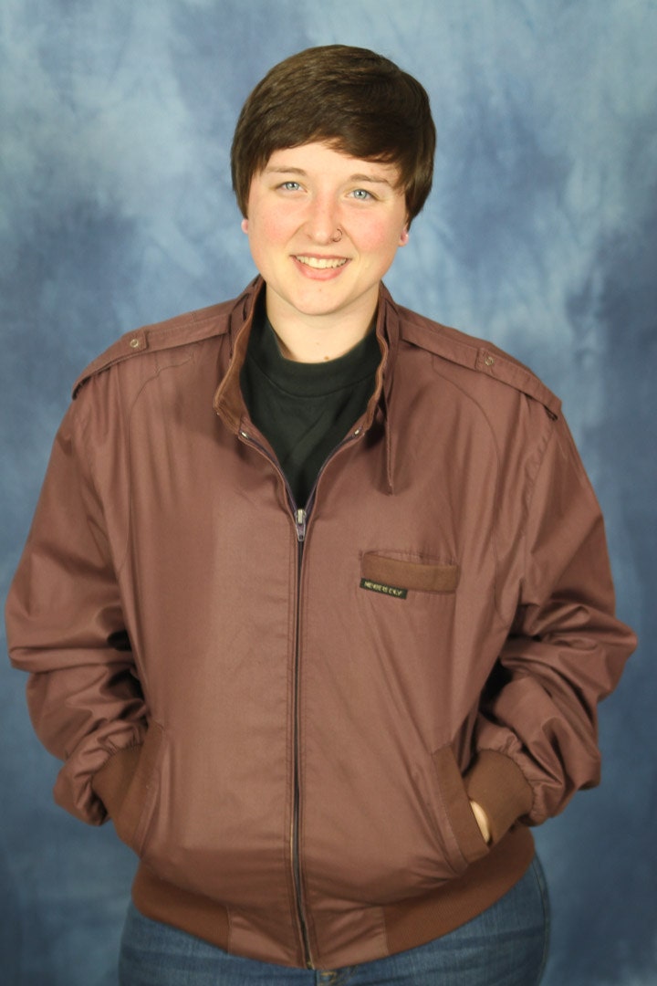 Vintage 80s Members Only Jacket // Red Brown Brick Color Coat 