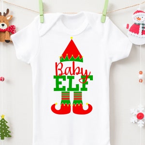 Baby Elf SVG, DXF, EPS, png File per macchine da taglio Cammeo o Cricut - Natale Svg, Santa Svg, Elf Shirt, Ugly Sweater Svg