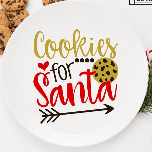 Cookies For Santa SVG, DXF, EPS, png Files for Cutting Machines Cameo or Cricut - Christmas Svg, Santa Claus Svg, Cookies Svg, Plate Svg