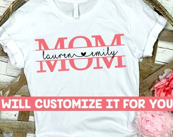 Mom Split Monogram SVG File for Mother's Day Shirts With Cricut