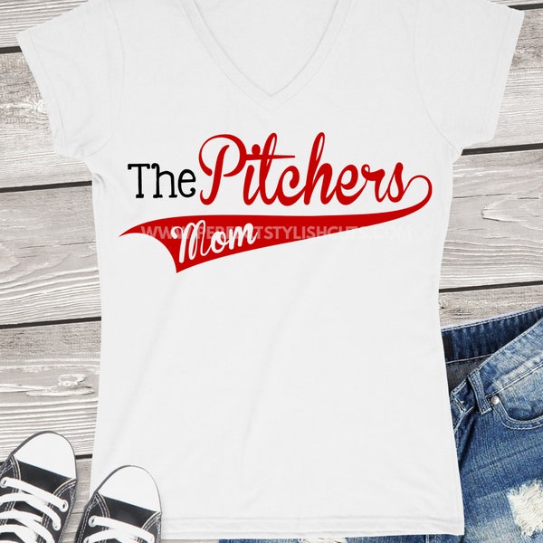 The Pitchers Mom SVG, DXF, EPS, png Files for Cutting Machines Cameo or Cricut - Baseball Mom svg, Sports svg, Pitcher svg