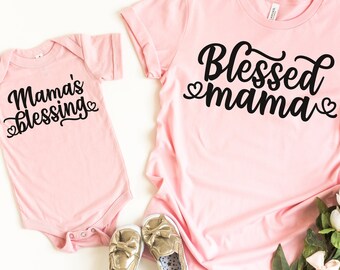 Blessed Mama Svg, Mama's Blessing Svg - Mother's Day SVG, Mom Life Svg, Mommy and Me Svg, SVG Files For Cricut, DXF Files, Mom Svg, Mama Svg