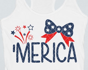 4th of July Svg, Merica Svg, July 4th Cut File, Svg Design, Patriotic Svg, Girls July 4th Svg, Usa, SVG, DXF, EPS, Fourth of July Shirt