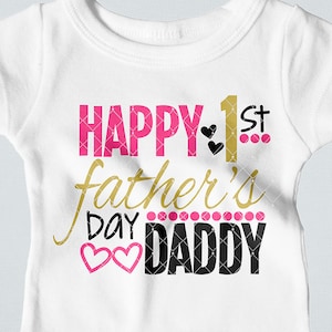 Gelukkige 1e Vaderdag SVG, DXF, EPS, png Bestanden voor Snijmachines Cameo of Cricut - Papa Svg, Papa's Meisje Svg, Baby Meisje Svg