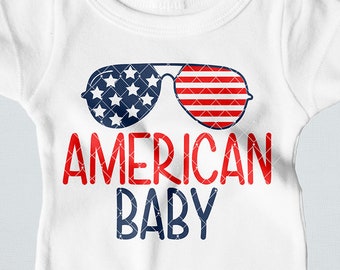American Baby SVG - Merica Svg, 4th of July Svg, DXF, EPS, Png, Svg Files For Cricut, America Svg, Usa Svg, Patriotic Svg, Baby Svg