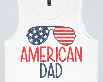 American Dad SVG - Flag Sunglasses Svg, 4th of July Svg, DXF, EPS, Png, Svg Files For Cricut, Merica Svg, Usa Svg, Patriotic Svg, Father Svg