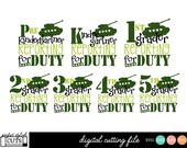 Reporting For Duty SVG, Back To School Svg Bundle, Pre-K to 5th Grade, School cut files, svg files, 1st Day Of School Svg