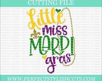 little miss mardi gras svg