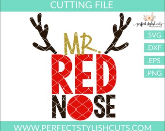 Mr Red Nose Reindeer SVG, DXF, EPS, png Files for Cutting Machines Cameo or Cricut - Christmas Svg, Rudolph Svg, Boy Christmas Svg