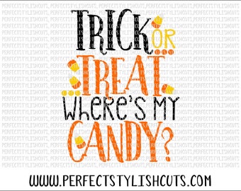 Trick Or Treat Candy SVG, DXF, EPS, png Files for Cutting Machines Cameo or Cricut - Halloween Svg, Trick Or Treat Svg, Candy Corn Svg