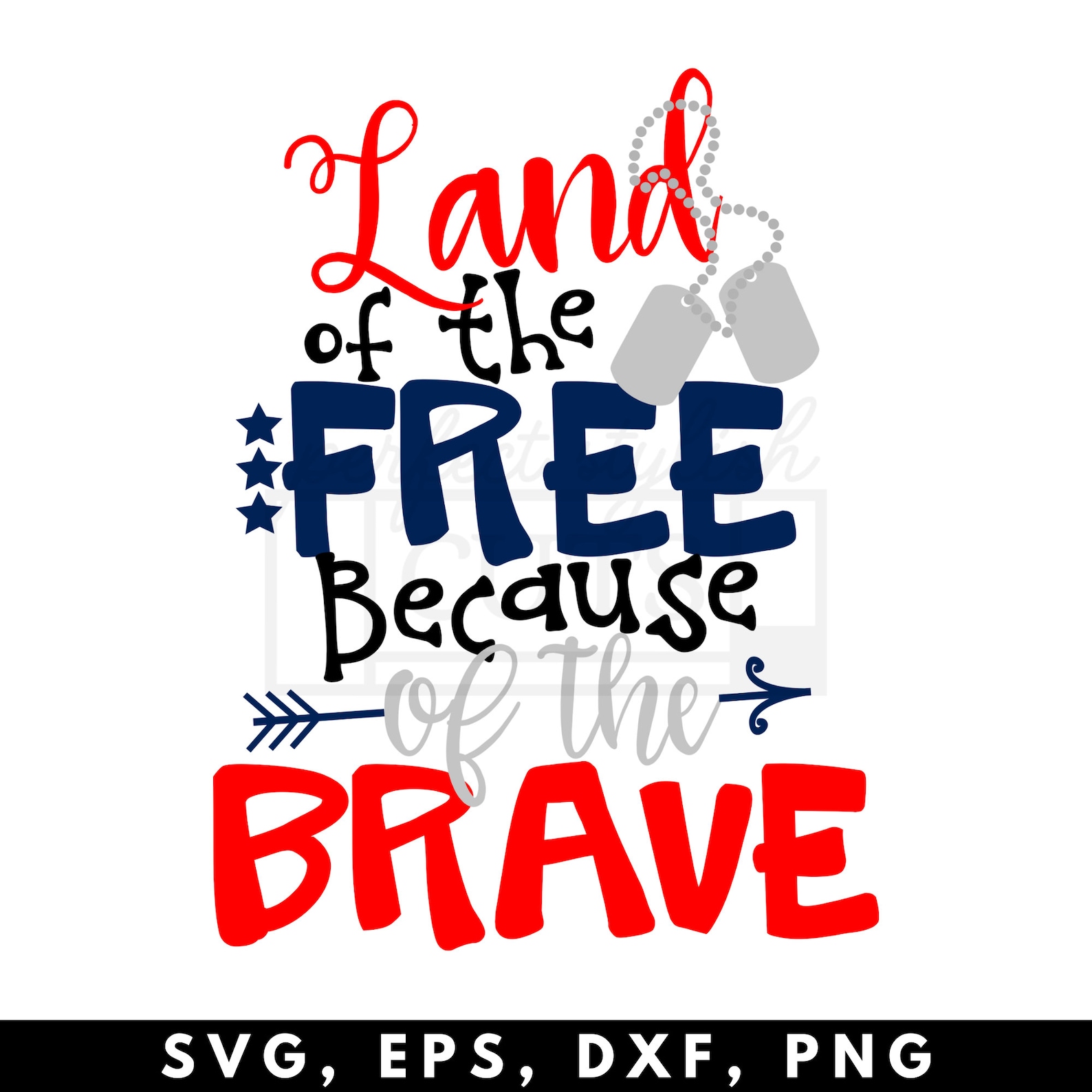 Land of the Free Because of the Brave SVG PNG, Veterans Day Svg, 4th of ...