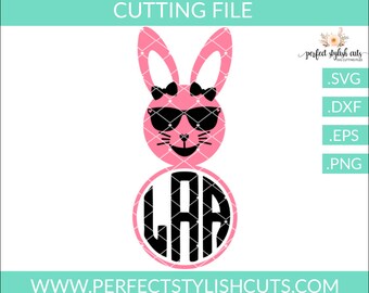 Bunny Monogram, Easter Svg, Girl Easter SVG, DXF, EPS, Png, Spring Svg, Easter Shirt Svg, Hopster Svg, Cricut Designs