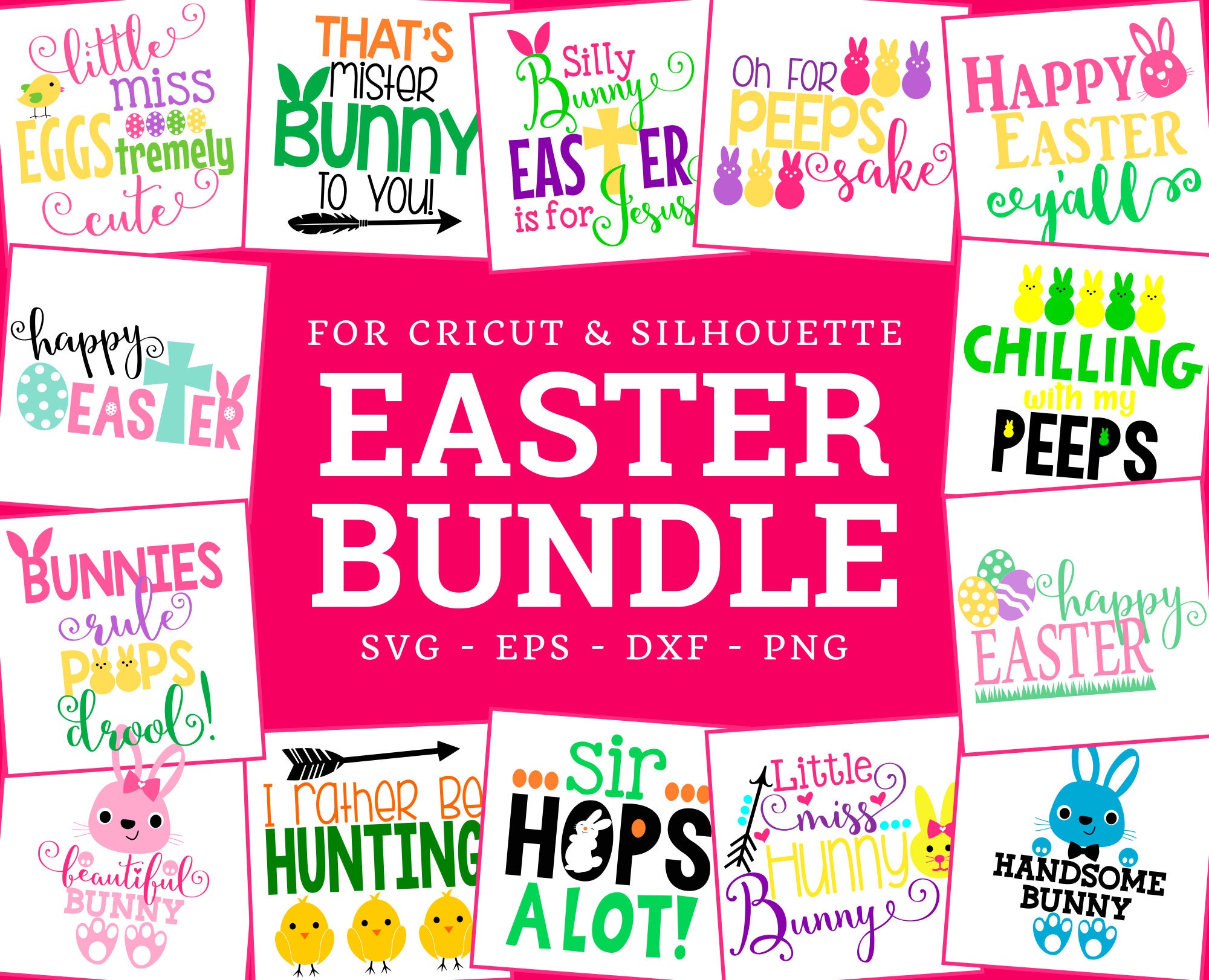 Download Easter Svg Bundle With 14 Cut Files For Cricut And Silhouette Etsy