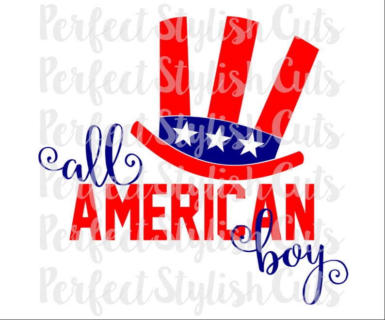 All American Boy SVG, DXF, EPS, png Dateien for Cutting Machines Cameo or Cricut 4th of July svg, July 4th Svg, America Svg, Usa Svg Bild 1