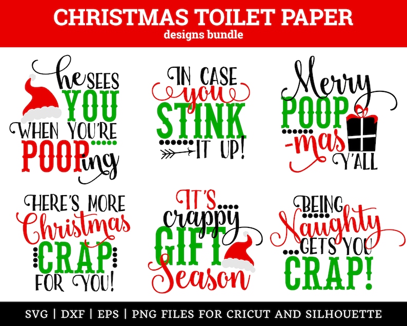 Christmas Toilet Paper SVG Bundle DXF EPS Png Files for Etsy