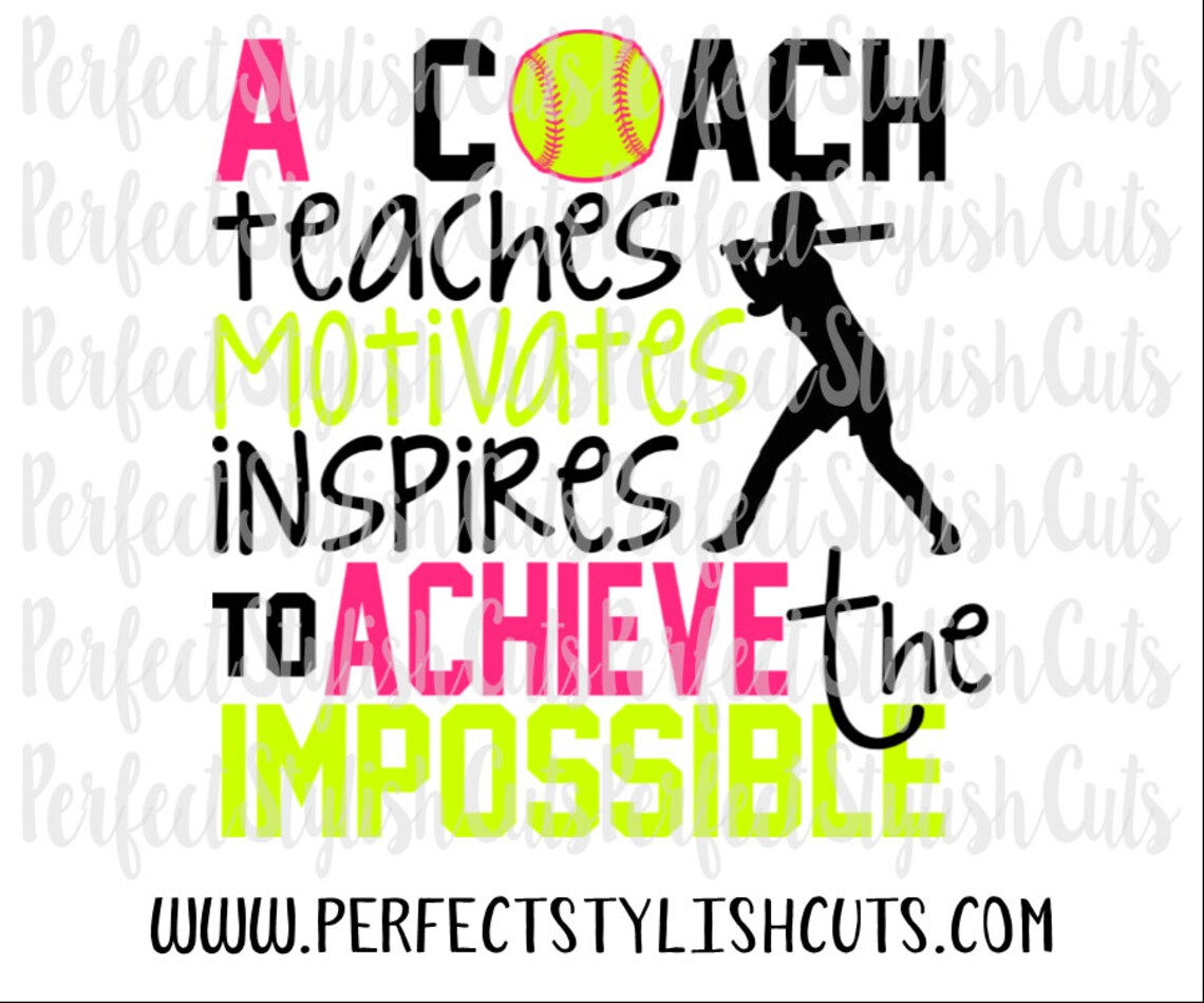Softball Coach SVG DXF EPS png Files for Cutting Machines Etsy